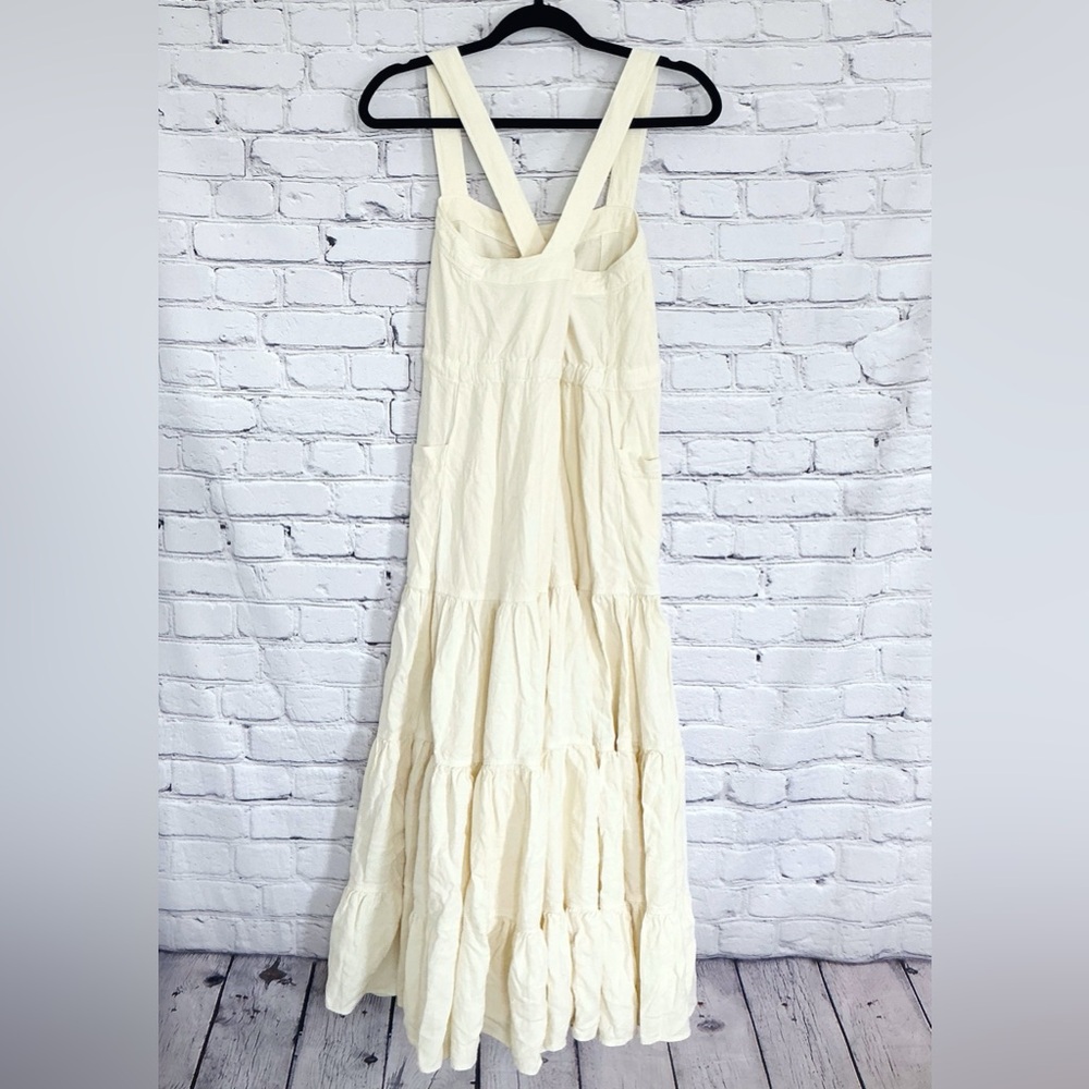 New Free People Catch the Breeze Dress Midi Ivory Linen Size XS - Picture 8 of 11